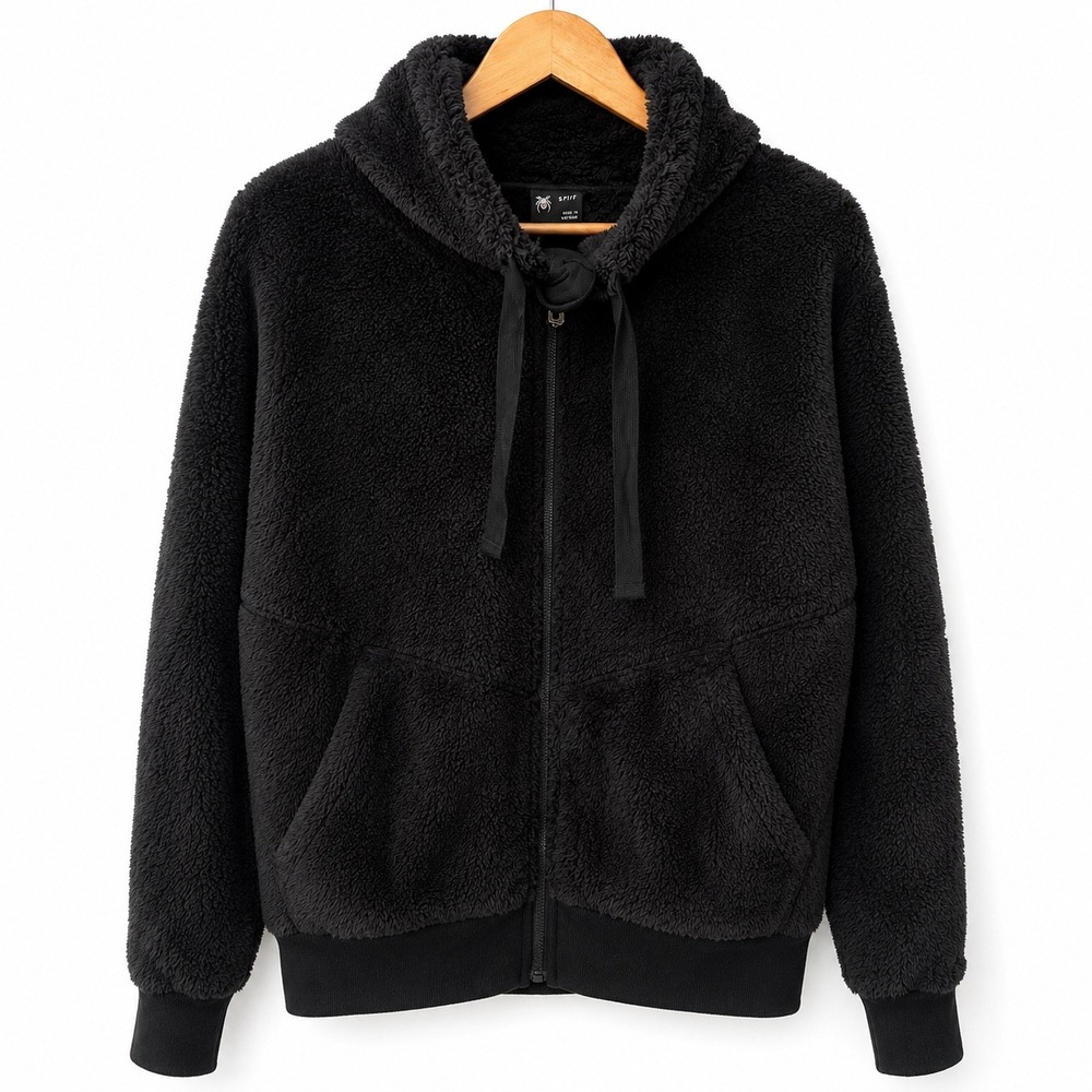 Spyder Bailey Womens Black High Pile Fleece Full Zip Jacket Small New Teddy Bear